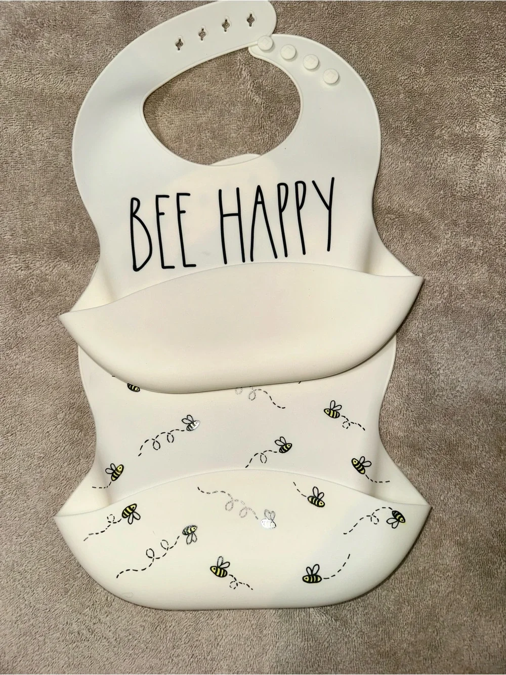 6 Rae Dunn Bella Tunno Silicone Baby Bib Lot Bee Happy Lil Hangry Mega Bundle